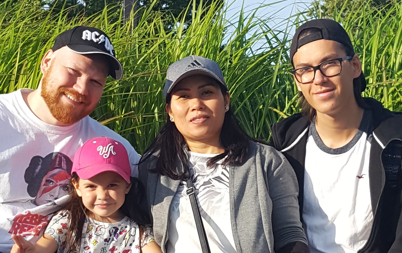 The family: Egill Antonsson, Soffía Rós Egilsdóttir, Jantra Phosri and Andri Reyr Ragnarsson